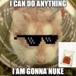 Gerbil1 anything i can do | I CAN DO ANYTHING; I AM GONNA NUKE | image tagged in gerbil1 anything i can do | made w/ Imgflip meme maker