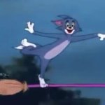 tom and jerry - broom GIF Template