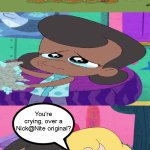 Is Rick and Morty turning into Brickleberry? | You're crying, over a Nick@Nite original? No, I'm just allergic to Rick and Morty look-alikes! | image tagged in chevron and dot,brickleberry,rick and morty,harvey street kids,harvey girls forever,nick at nite | made w/ Imgflip meme maker