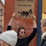 How to spot people who are only artists in name | LOST CAT; looks like this: | image tagged in sign,artists,drawing,names,thinking,experience | made w/ Imgflip meme maker