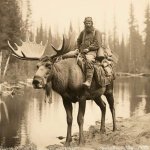 Man riding moose