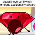 OOH YOU SAID A BAD WORD!111!!!1!11!! | Literally everyone when someone accidentally swears: | image tagged in bfdi ruby,gasp,omg | made w/ Imgflip meme maker