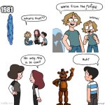 Somewhere in the fnaf world | 1981 | image tagged in we re from future original quality | made w/ Imgflip meme maker