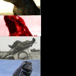 Godzilla becoming idiot meme