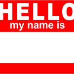 Hello, My Name Is… template