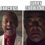 I hate them | FARCRY 5; FURRY CUDDLE ART | image tagged in farcry 6 giancarlo esposito,farcry 6,meme,funny,fun,laugh | made w/ Imgflip meme maker