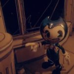 Baby Bendy Pointing At A Trash Can meme