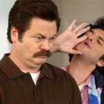 Jean-Ralphio yelling in Ron's ear