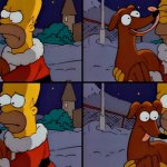Homer Simpson and dog