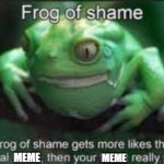 Frog of shame (for comments or memes)