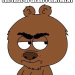 Disappointed Malloy | THE FACE OF DISAPPOINTMENT | image tagged in malloy bricklelberry pissed off,brickleberry | made w/ Imgflip meme maker