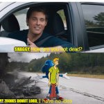 Shaggy in The Sonic Movie | SHAGGY, LIKE ZOINKS DONUT LORD, | image tagged in sonic how are you not dead,scooby doo,shaggy,memes | made w/ Imgflip meme maker