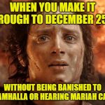 We Made It | WHEN YOU MAKE IT THROUGH TO DECEMBER 25TH; WITHOUT BEING BANISHED TO WHAMHALLA OR HEARING MARIAH CAREY | image tagged in memes,it's finally over | made w/ Imgflip meme maker