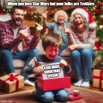 Crying Kid at Xmas | When you love Star Wars but your folks are Trekkies; STAR WARS 
CHRISTMAS 
SPECIAL | image tagged in crying kid at xmas | made w/ Imgflip meme maker
