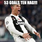 Cristiano Ronaldo | 53 GOALS TEN HAG!!! | image tagged in cristiano ronaldo,funny memes,fun,funny,lol so funny | made w/ Imgflip meme maker