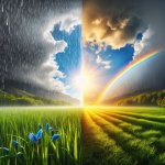 Rainbows in rain and sun