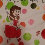 Christmas girl drawing | image tagged in christmas,drawing,art,merry christmas,christmas decorations,holidays | made w/ Imgflip meme maker