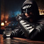 Batman drinking vodka