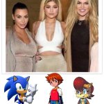 Sonic,Chris thorndyke and Sally is another awesome trio! | image tagged in name a more iconic trio,sonic,sonic the hedgehog,sonic x | made w/ Imgflip meme maker