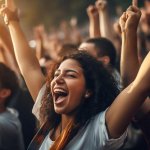 cheering crowd