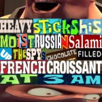 Heavy sticks his Russian salami