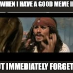 WHY | ME WHEN I HAVE A GOOD MEME IDEA; BUT IMMEDIATELY FORGET IT | image tagged in memes,why is the rum gone | made w/ Imgflip meme maker