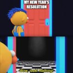 This Is True, By The Way. | MY NEW YEAR'S RESOLUTION | image tagged in wow look nothing | made w/ Imgflip meme maker