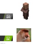 RTX On and OFF | image tagged in rtx on and off,minecraft memes | made w/ Imgflip meme maker