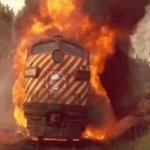 Train on fire