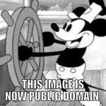 Steamboat Willie | THIS IMAGE IS NOW PUBLIC DOMAIN | image tagged in steamboat willie | made w/ Imgflip meme maker