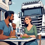 lunchdate with boyfriend driving a scania