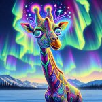 A cute Hitler giraffe on lsd in alaska