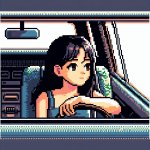 Girl sitting in a car