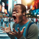 black man with down syndrome yelling
