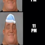 Mr. Incredible becoming sleepy (Fixed) | THE TIME; 5 PM; 8 PM; 9.30 PM; 11 PM; 1.30 AM; 3 AM | image tagged in mr incredible becoming sleepy fixed | made w/ Imgflip meme maker
