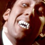 Nicolas Cage with vampire teeth