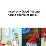 (insert a character you like) explaning to spongebob's friends