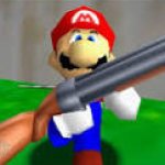 Mario with a shotgun 64