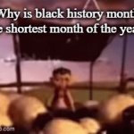 Why though? | Why is black history month the shortest month of the year? | image tagged in gifs,funny,memes,funny gifs,funny memes | made w/ Imgflip video-to-gif maker