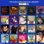 top 20 male characters of all time volume 3 | VOLUME 3 | image tagged in top 20 male characters of all time,male,male privilege,nintendo,characters | made w/ Imgflip meme maker