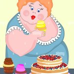 Fat Lady with Cake and Cupcakes