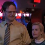 Angela scares Dwight the office GIF Template