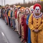 Row of clowns