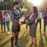 Cash payment for sports trophy in field