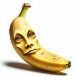 A creepy banana with a face