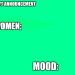 women announcement template