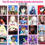 top 20 favorite female characters volume 3 meme