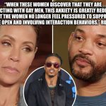 gay guy | “WHEN THESE WOMEN DISCOVER THAT THEY ARE INTERACTING WITH GAY MEN, THIS ANXIETY IS GREATLY REDUCED IN THAT THE WOMEN NO LONGER FEEL PRESSURED TO SUPPRESS THEIR MORE OPEN AND INVOLVING INTERACTION BEHAVIORS,” RUSSELL SAID. | image tagged in nice guy crying | made w/ Imgflip meme maker