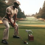 man on golf course