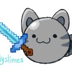 DailySlimes Tabby Slime with a Minecraft Sword